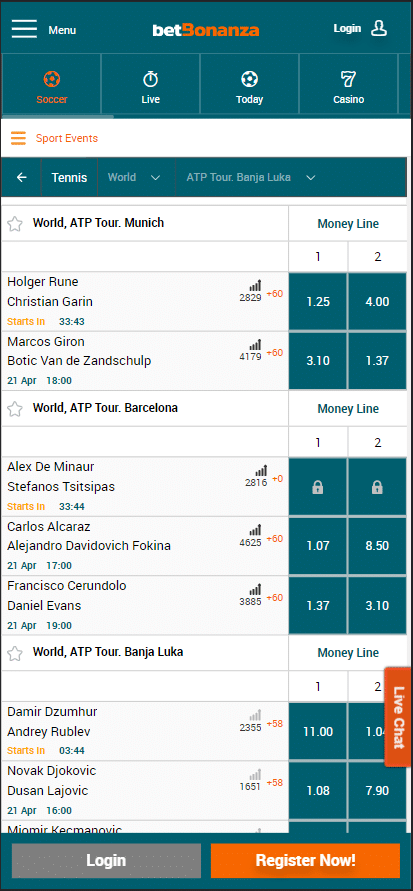 betbonanza tennis betting