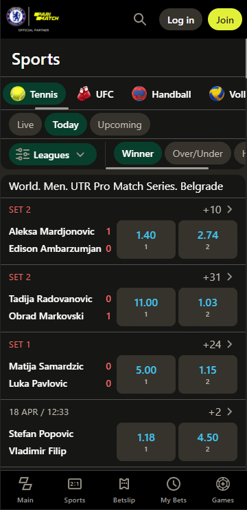 parimatch tennis betting