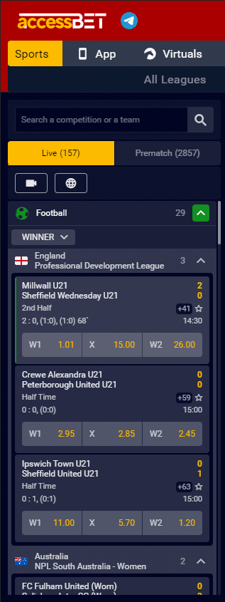 soccer betting accessbet