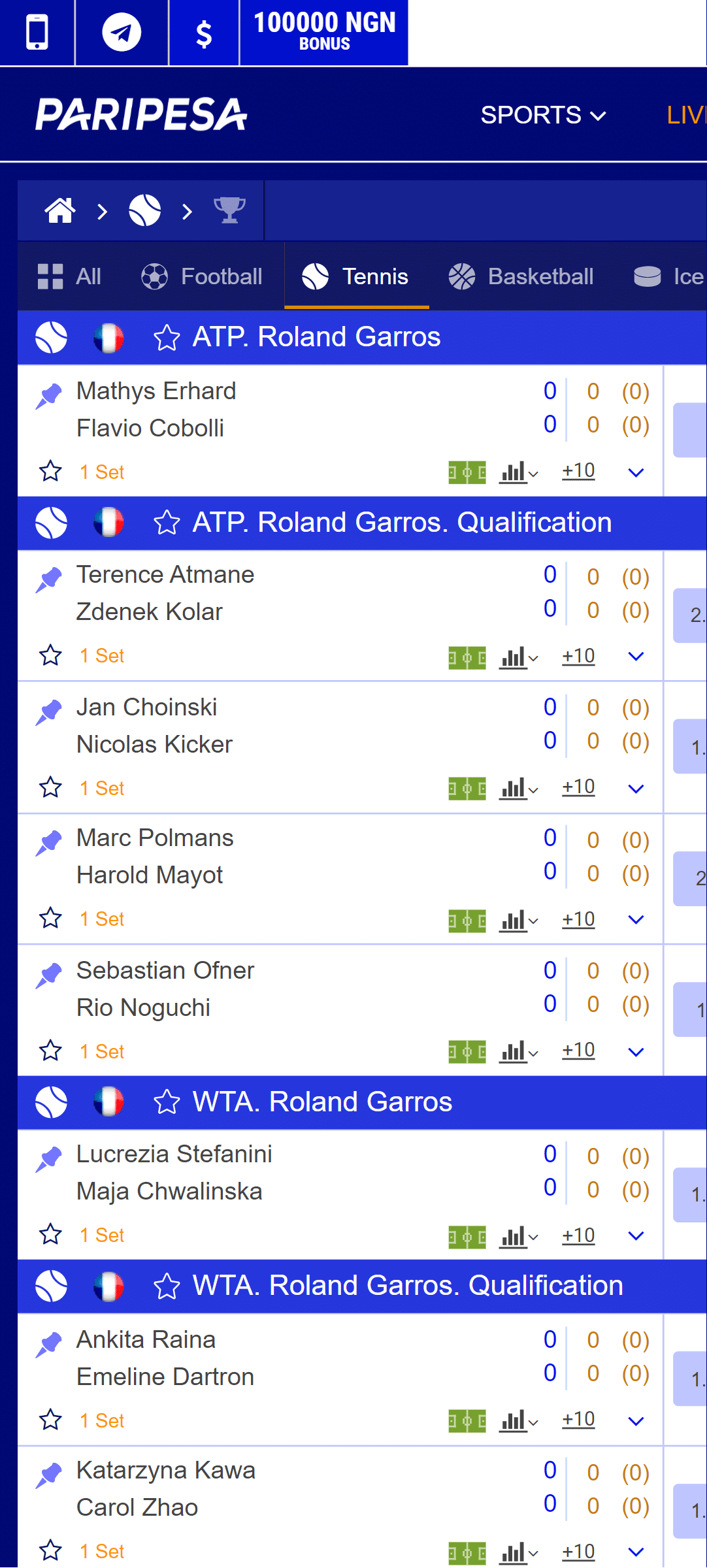 tennis betting